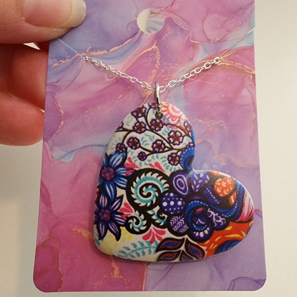 Handmade Floral Heart Necklace